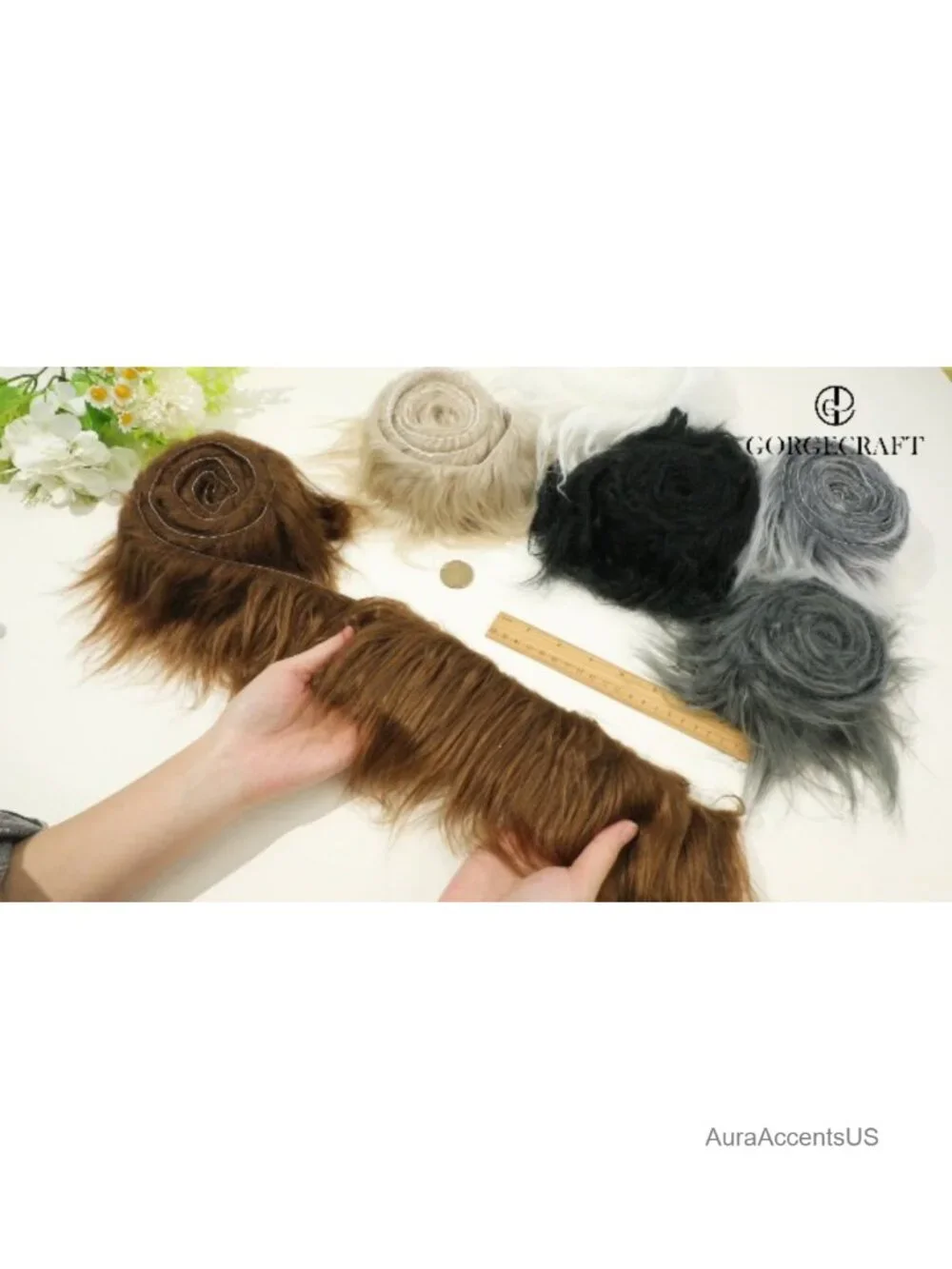 Faux Fur Collar Scarf Detachable Hood Trim Replacement Winter Coat Jacket Parka